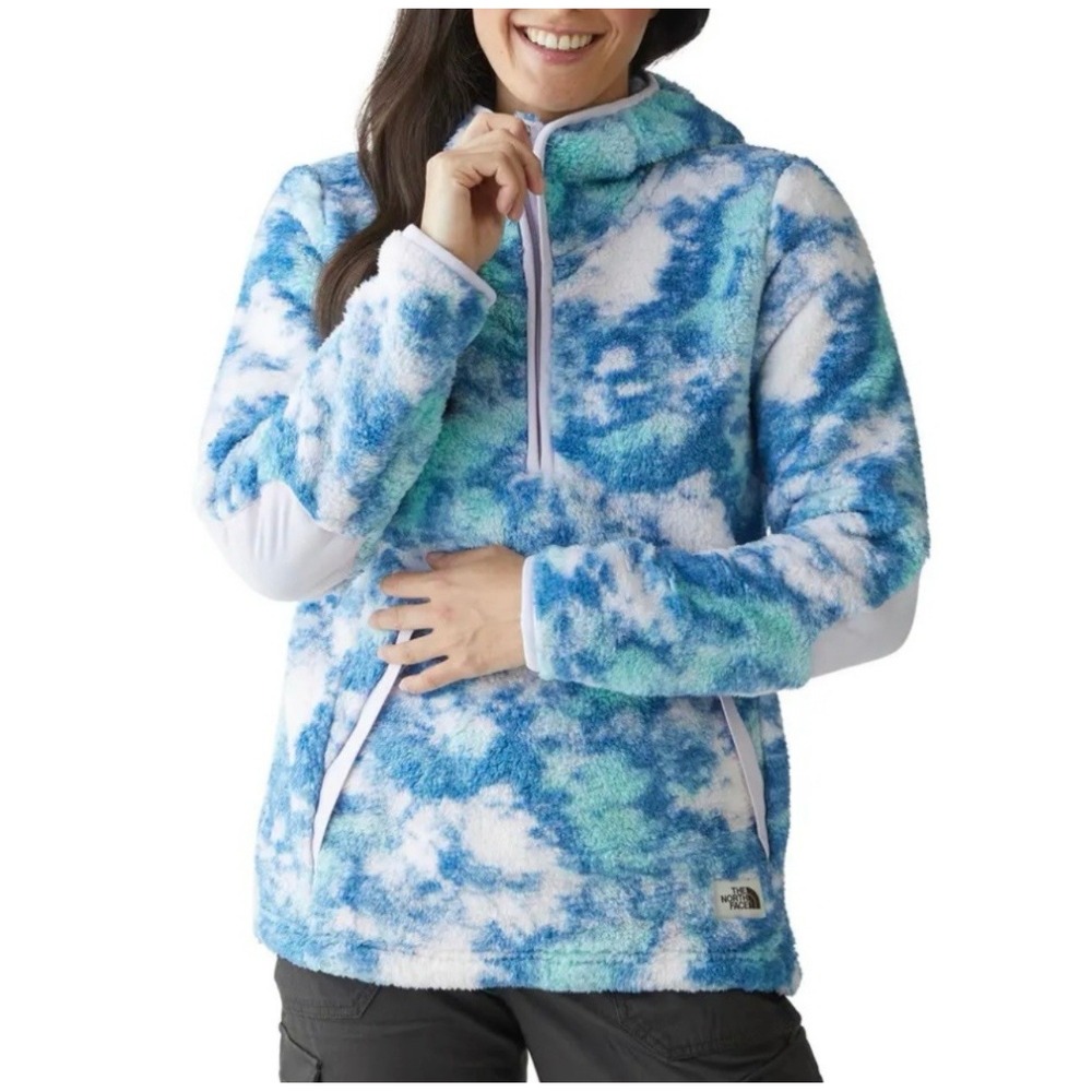 The North Face Fleece Womens XS Blue Campshire 1/4 Zip Tie Dye Sherpa Outdoors